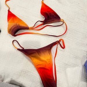 Gradient Red-Orange Bikini Set